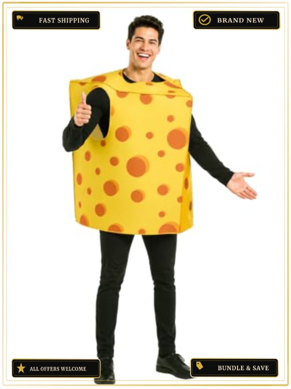 Adult Cheese Costume Halloween Food Theme Party Outfit